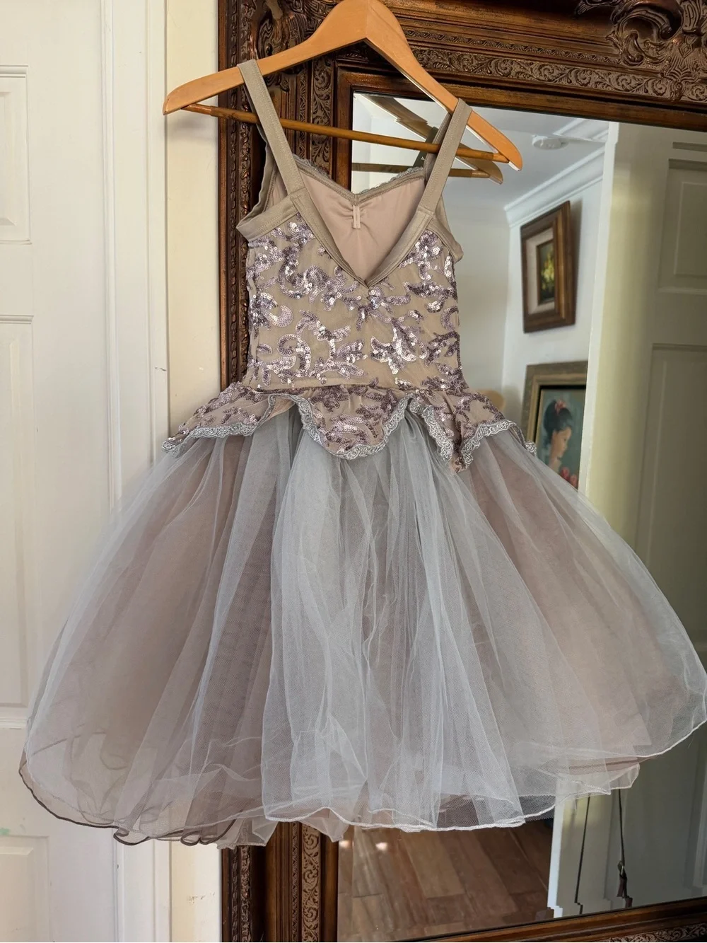 Weissman Dusty Blush Ballet Tutu with Silver Sequin Embroidery